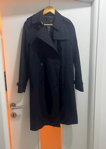 Siyah Kadın Midi Denim Trençkot - Görsel 3