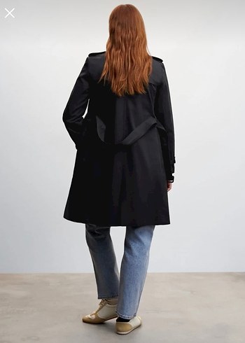 Siyah Kadın Midi Denim Trençkot - Görsel 2