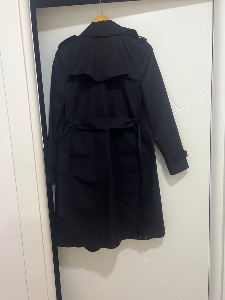 Siyah Kadın Midi Denim Trençkot - Görsel 5