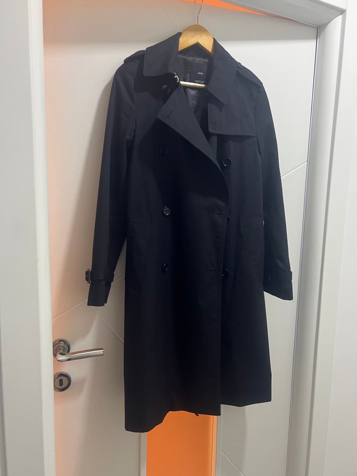 Siyah Kadın Midi Denim Trençkot - Görsel 4