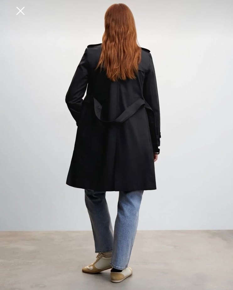 Siyah Kadın Midi Denim Trençkot - Görsel 2