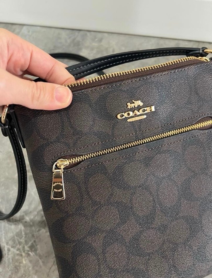 Coach Kahverengi Deri Fermuarlı Kadın Çanta - Görsel 2