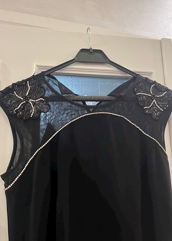 Zincir Detaylı Siyah Midi Gotik Elbise - Görsel 4