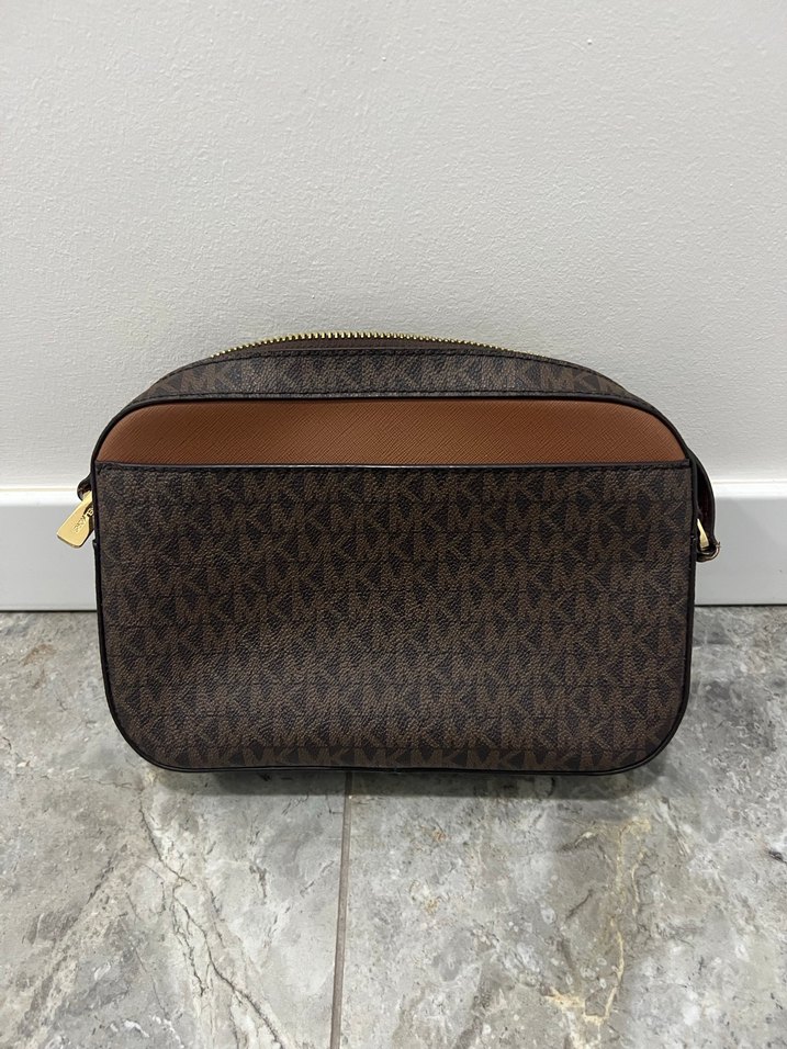 Zincir Detaylı Kahverengi Deri Kadın Çapraz Çanta - Görsel 3