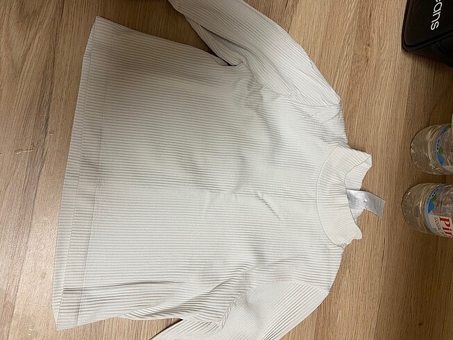 m Beden Beyaz uzun kollu crop