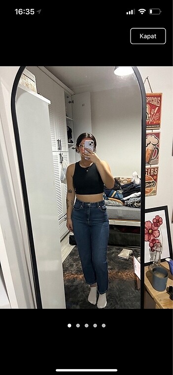mango yüksek bel mom jean