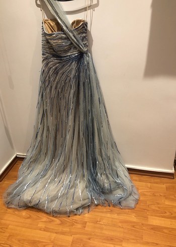 Vakko couture 40 bedene uygun yandan ve omuzdan kuşaklı abiye - Görsel 8