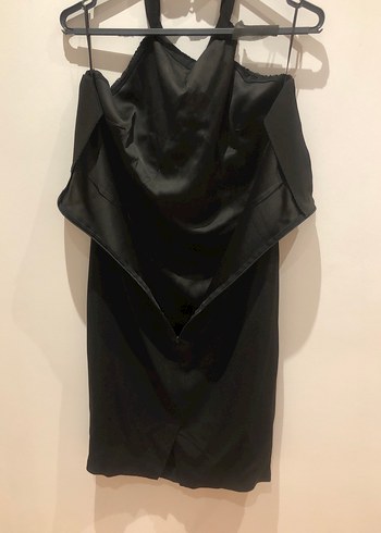 Network marka 40 beden siyah boyundan bağlı önü dantel abiye - Görsel 6