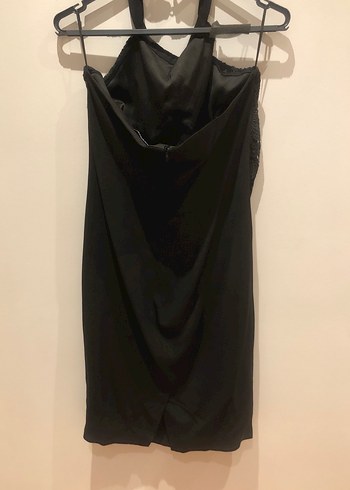 Network marka 40 beden siyah boyundan bağlı önü dantel abiye - Görsel 5