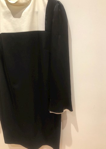 Derishow,40 beden,tek kolu saten, siyah beyaz şık elbise - Görsel 4