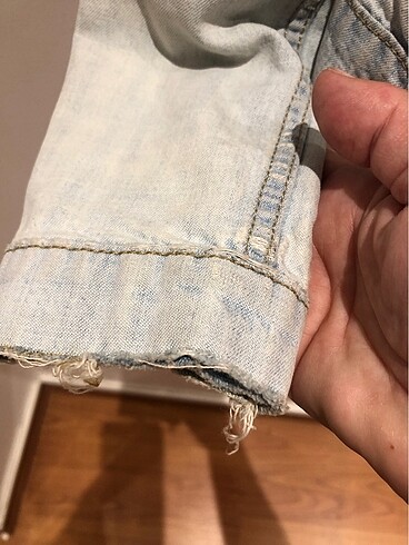 Limon marka açık mavi kot ceket orijinali yıpratılmıştır - Görsel 5