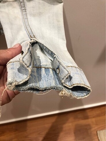 Limon marka açık mavi kot ceket orijinali yıpratılmıştır - Görsel 10