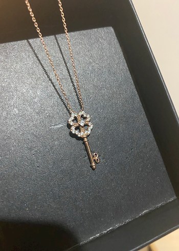 925 ayar gümüş bronz anahtar kolye - Görsel 4