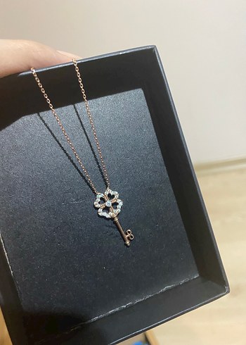 925 ayar gümüş bronz anahtar kolye - Görsel 3