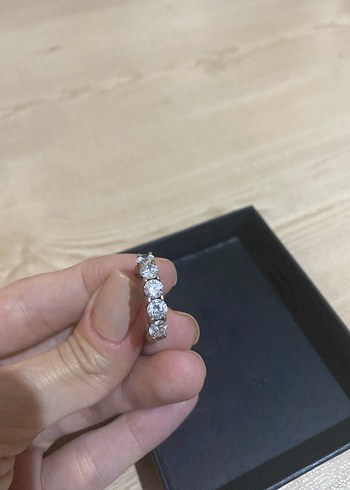 925 ayar gümüş 5taş yüzk - Görsel 3