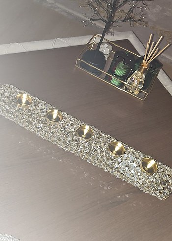 kristal taşlı 5li mumluk - Görsel 2