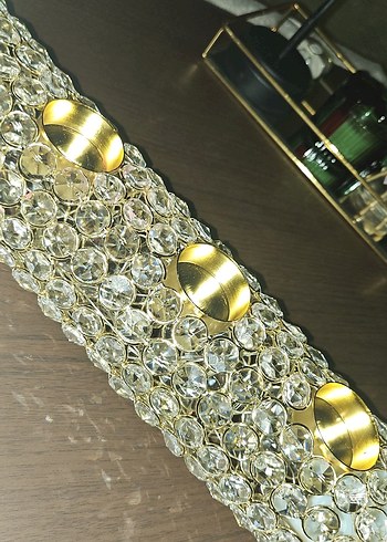 kristal taşlı 5li mumluk - Görsel 6