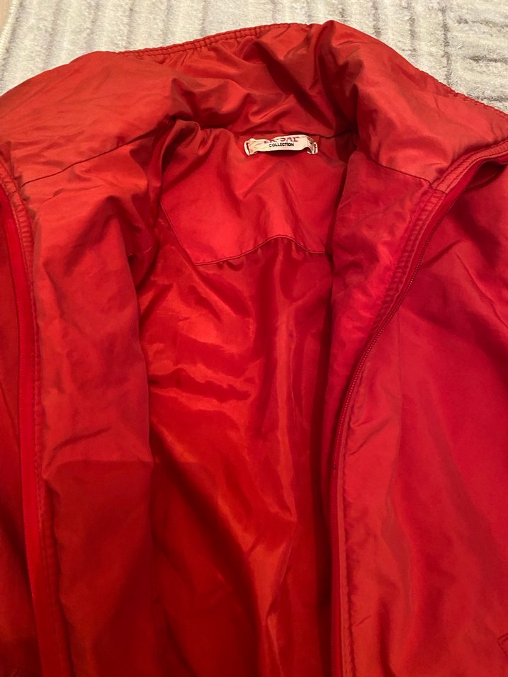 Kırmızı Fermuarlı Normal Boy Kadın Mont - Görsel 4