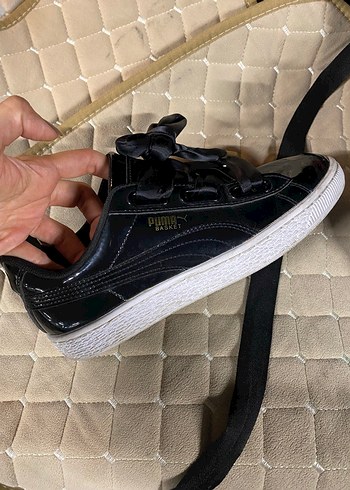 Kadın Siyah Rugan Yüksek Topuklu Spor Ayakkabı - Görsel 2