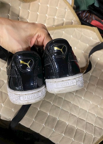 Kadın Siyah Rugan Yüksek Topuklu Spor Ayakkabı - Görsel 3