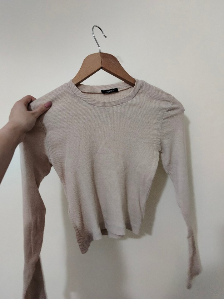 Bordo Kadın Triko Kazak ve Bej Kadın Kazak - Görsel 3