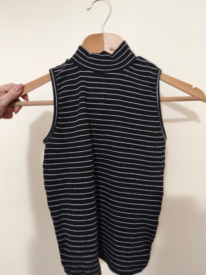 Siyah Çizgili Bluz - Görsel 2