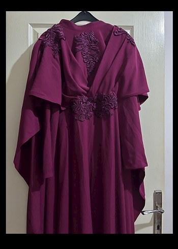 Bordo Tesettür Abiye - Görsel 3