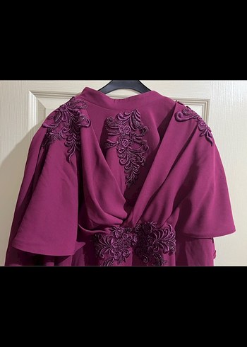 Bordo Tesettür Abiye - Görsel 4