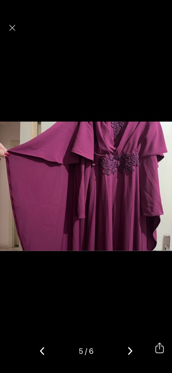 Bordo Tesettür Abiye - Görsel 5