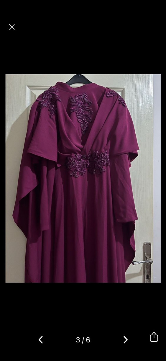 Bordo Tesettür Abiye - Görsel 3