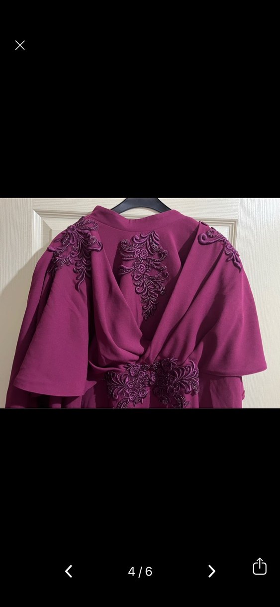 Bordo Tesettür Abiye - Görsel 4