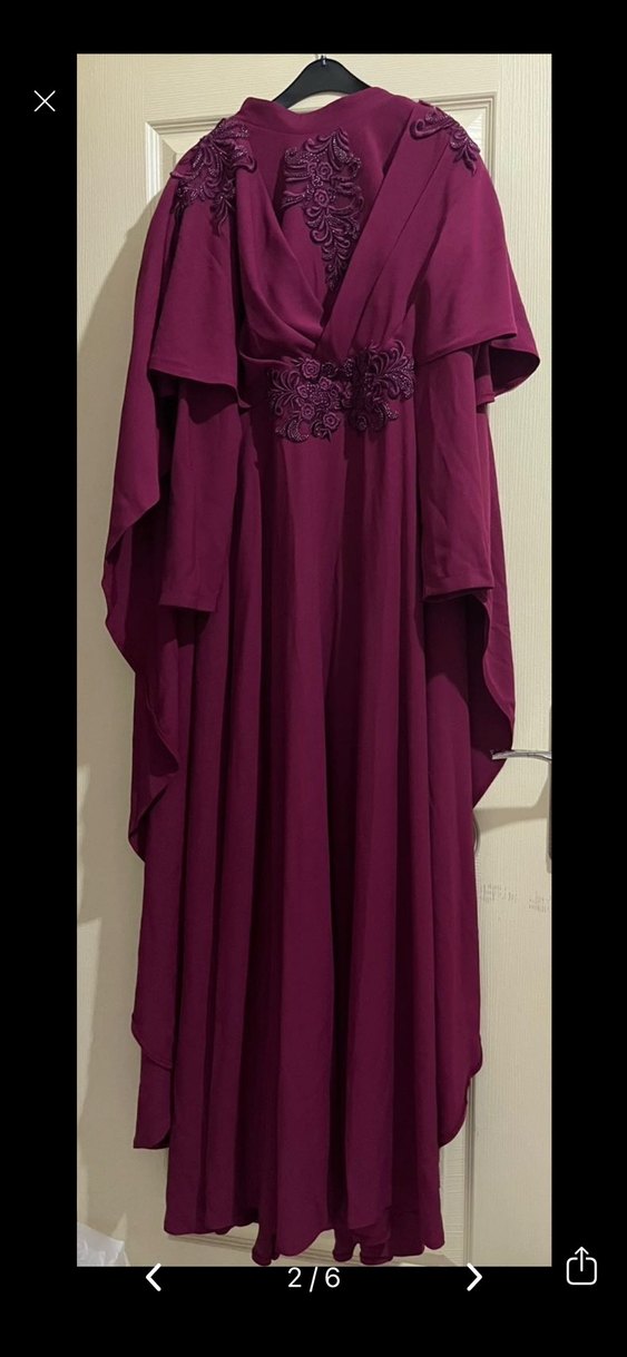 Bordo Tesettür Abiye - Görsel 2