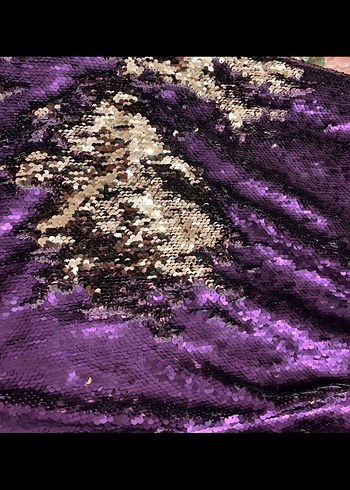 Mini Mor Parlak Kadın Abiye Elbise - Görsel 4