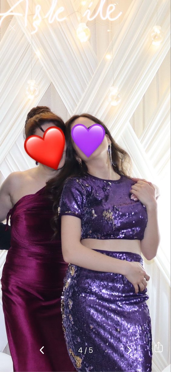 Mini Mor Parlak Kadın Abiye Elbise - Görsel 3