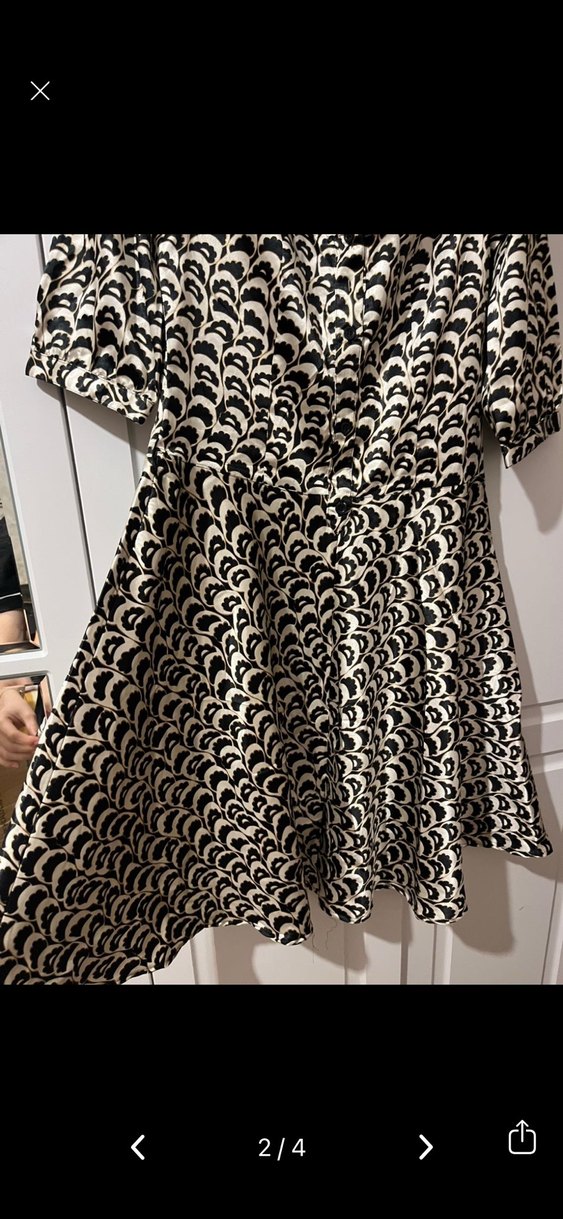 Siyah  Desenli Uzun Kollu Elbise - Görsel 2