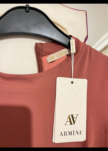 Somon Renk Kadın Tesettür Abiye Armine - Görsel 4