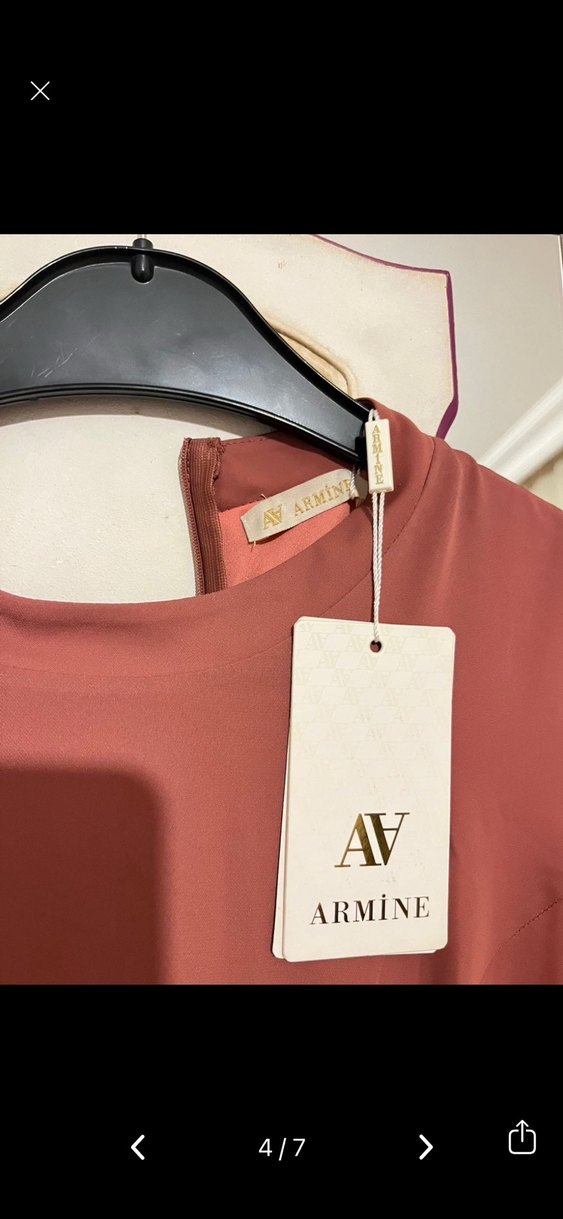 Somon Renk Kadın Tesettür Abiye Armine - Görsel 4