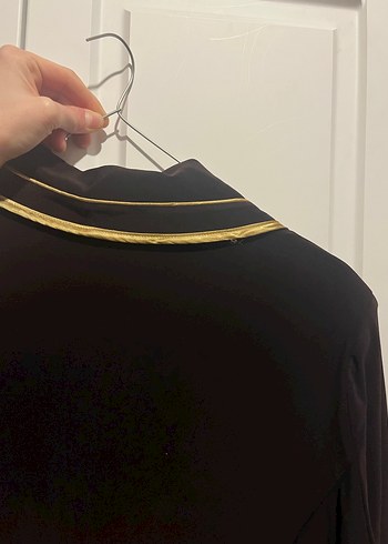 Düğmeli kahverengi Ferace - Görsel 3