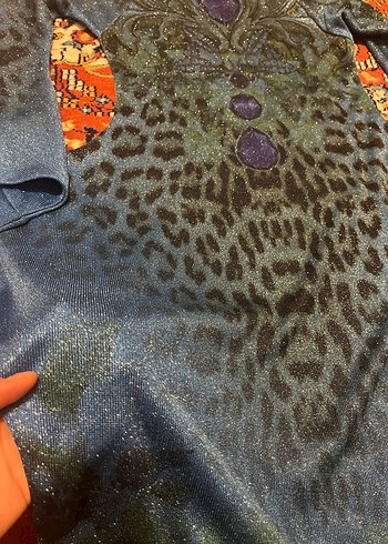 Mavi Desenli Salaş Kadın elbise - Görsel 4