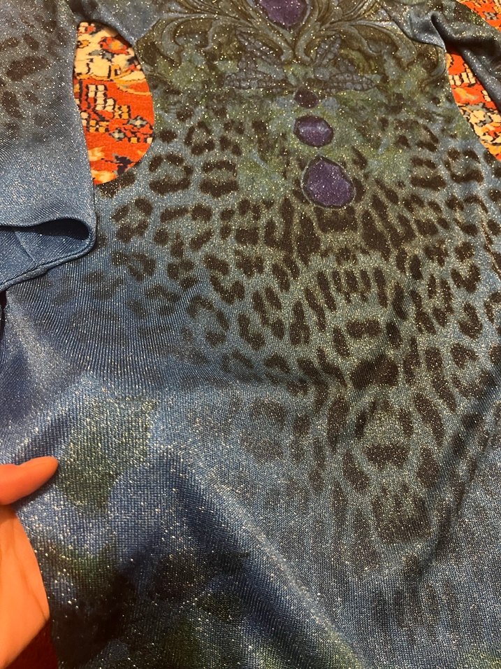 Mavi Desenli Salaş Kadın elbise - Görsel 4