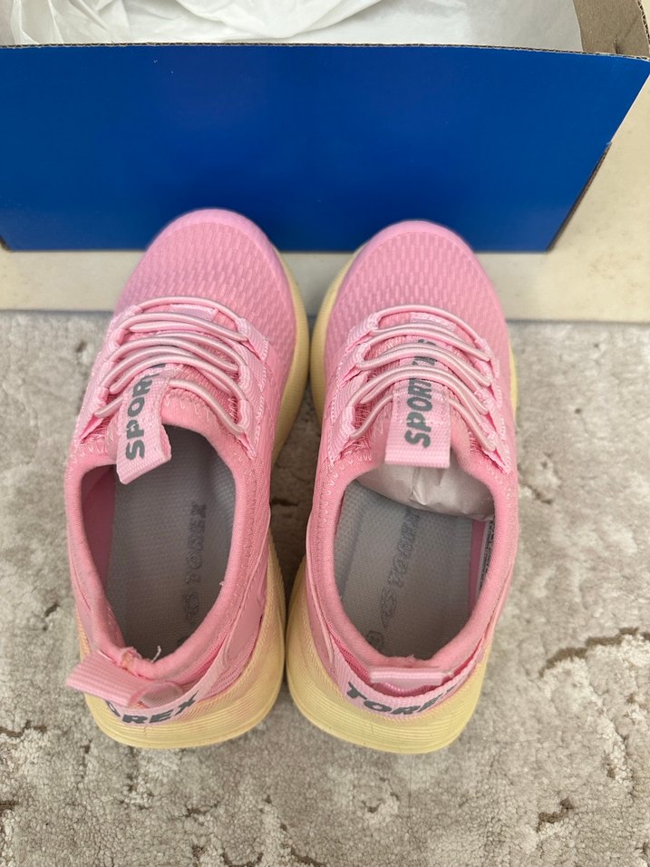 Pembe Çocuk Spor Ayakkabı Cırt Cırtlı - Görsel 3