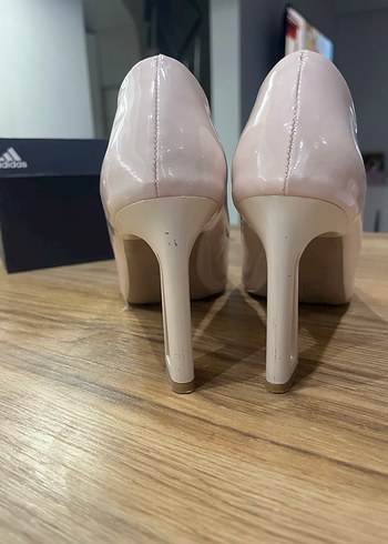 Pudra pembesi Parlak Stiletto Topuklu Kadın Ayakkabı - Görsel 2