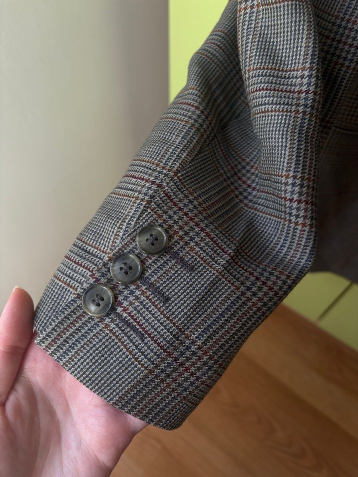 Vintage Gri Blazer Ceket - Görsel 3