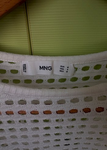 Mango Beyaz Örgü Uzun Kollu Elbise - Görsel 4