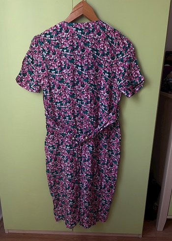 Düğmeli Vintage Elbise - Görsel 4