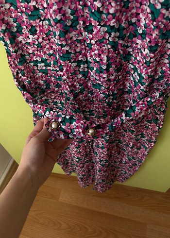 Düğmeli Vintage Elbise - Görsel 5