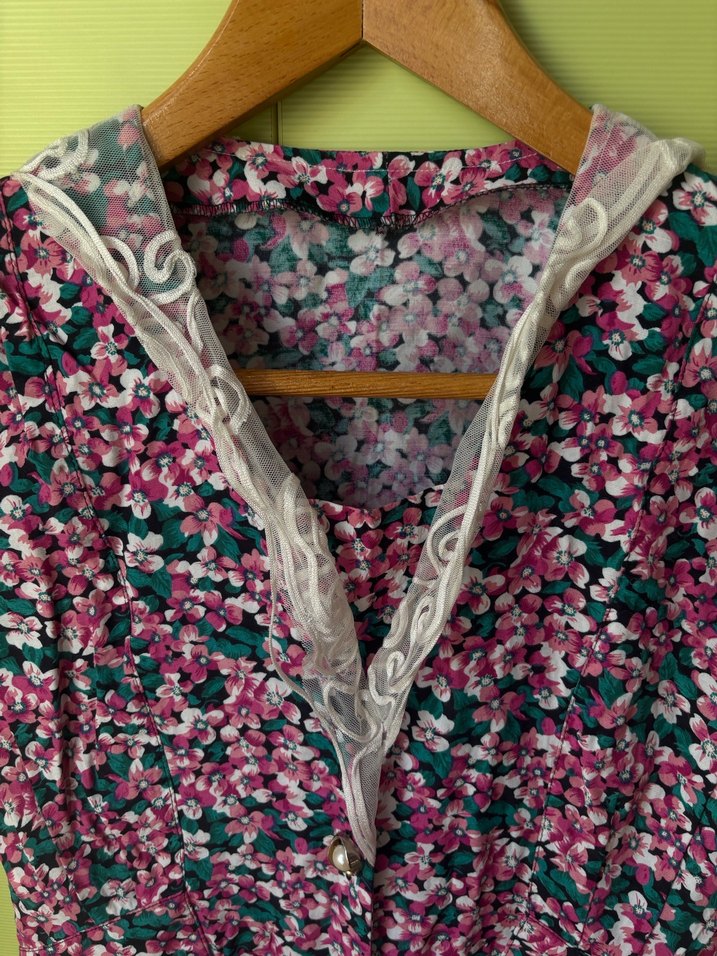 Düğmeli Vintage Elbise - Görsel 2