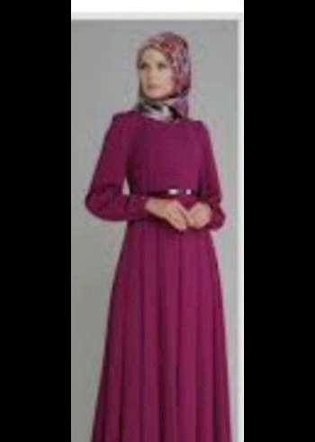 Mor Uzun söz kına  Gotik Kadın Elbise başörtü takım s m beden - Görsel 2