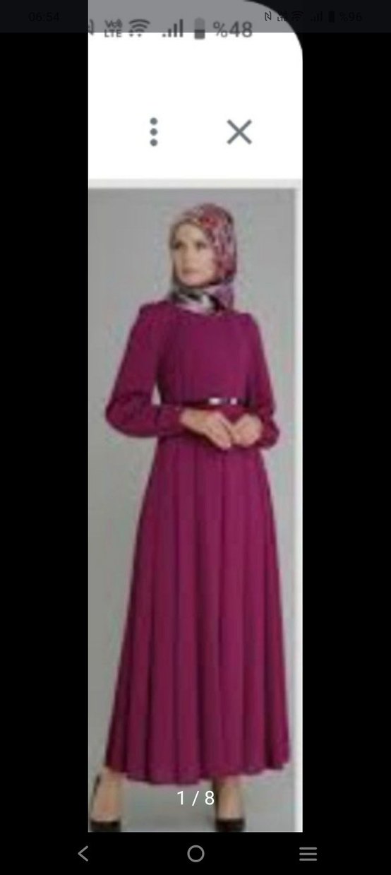 Mor Uzun söz kına  Gotik Kadın Elbise başörtü takım s m beden - Görsel 2