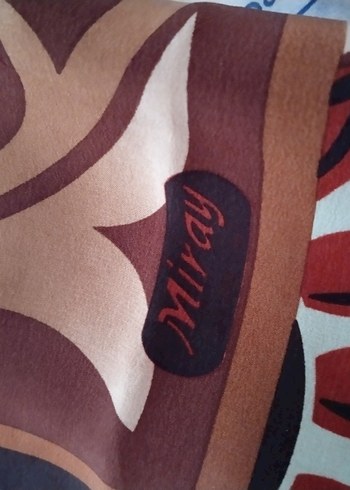 Saf İpek başörtü Mavi ve Gri - Görsel 5